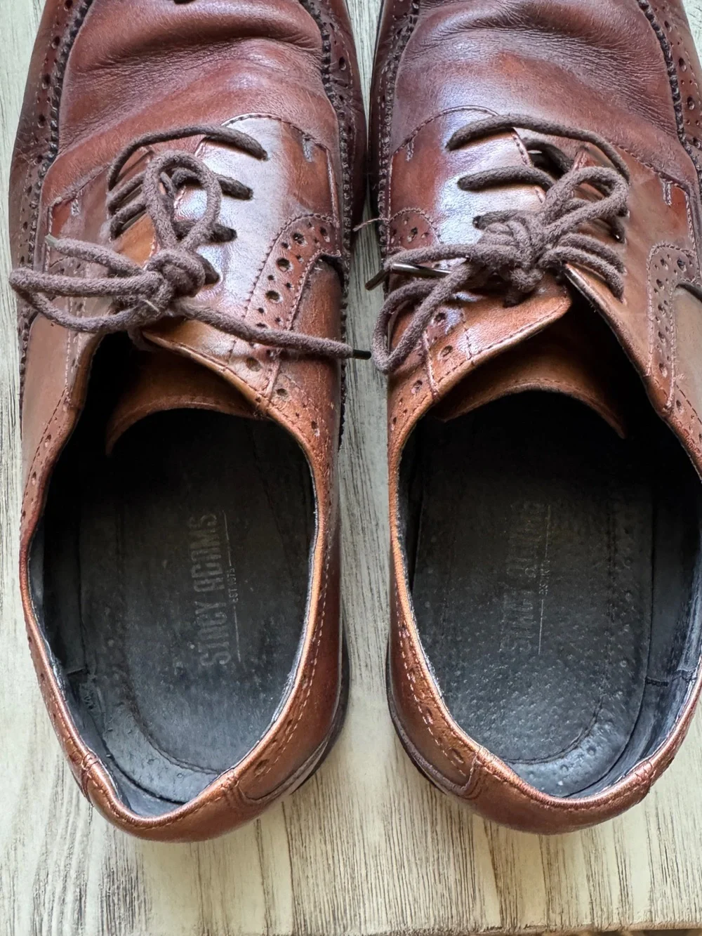 Stacy Adams Men’s Leather Wingtip Oxford Dress Shoes Brown Size 11M